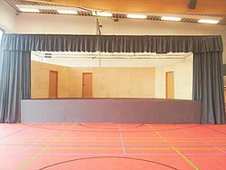 Stage cabinet with wooden back