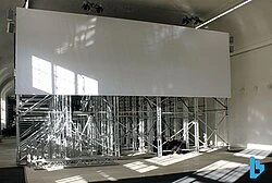 Back wall of a mobile grandstand