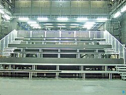 Mobile grandstand with backrests