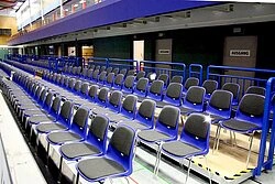 Mobile grandstand with chairs