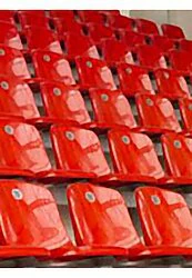 Red stadium seats
