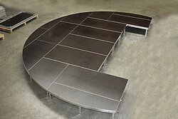 Stage with radius and cutout