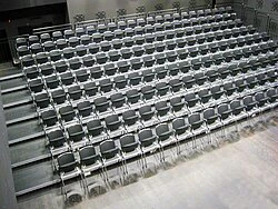 Mobile grandstand with chairs