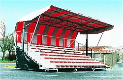 Grandstand trailer fully extended