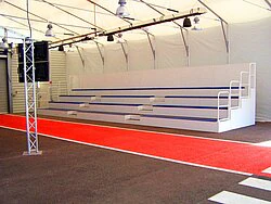 Mobile grandstand with benches