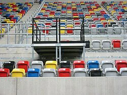Camera platform integrated in grandstand