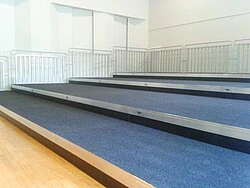 Mobile grandstand with cladding
