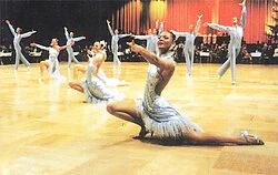 Parquet dance floor in use