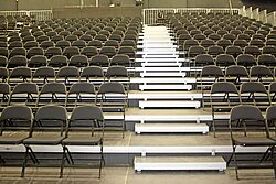Mobile grandstand with stairs
