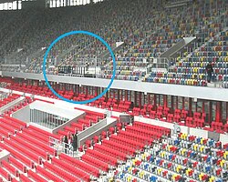 Camera platform integrated in grandstand