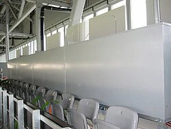 Press cabin with closed front