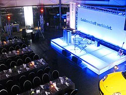 Stage with plexiglass