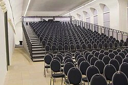 Mobile grandstand with chairs