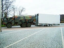 Grandstand trailer on truck