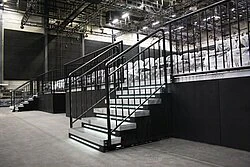 Mobile grandstand with aluminium stairs
