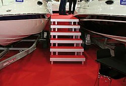 Alutreppe auf Messestand