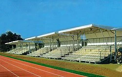 Grandstand trailers in use