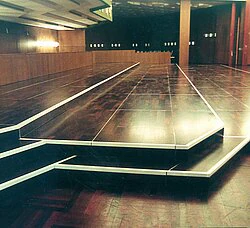 Stage with parquet