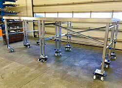Rollable show stage
