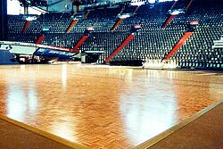 Large area parquet dance floor